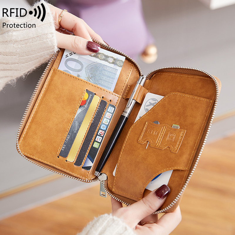 Travel Accessories Wallet - Minimalist and Fashionable RFID Passport Holder