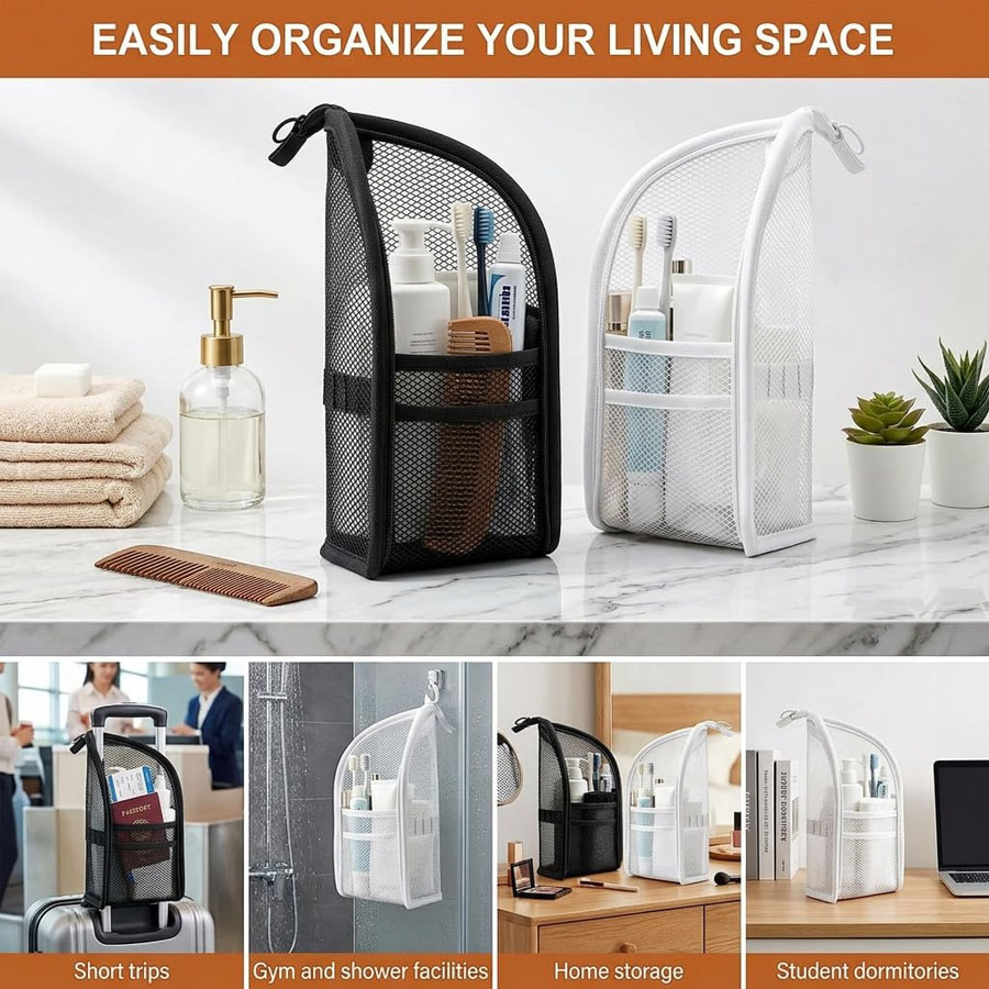 1Pc Portable Mesh Toiletry Bag - đánh giá và giá Travel Accessories Organizer Bag